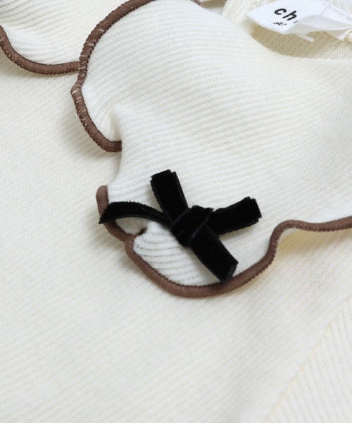 chil2（チルツー）の「ビッグカラーリブ長袖カットソー（Tシャツ/カットソー・キッズ・ブラック/クリーム/ピンク・80ｃｍ/90cm/100cm/110cm/120cm/130cm/140cm）」の11枚目の写真