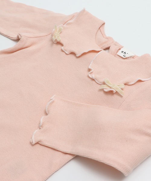 chil2（チルツー）の「ビッグカラーリブ長袖カットソー（Tシャツ/カットソー・キッズ・ブラック/クリーム/ピンク・80ｃｍ/90cm/100cm/110cm/120cm/130cm/140cm）」の17枚目の写真