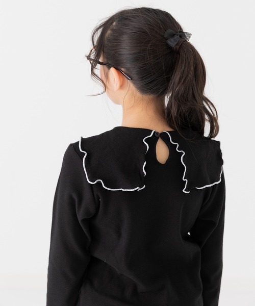 chil2（チルツー）の「ビッグカラーリブ長袖カットソー（Tシャツ/カットソー・キッズ・ブラック/クリーム/ピンク・80ｃｍ/90cm/100cm/110cm/120cm/130cm/140cm）」の19枚目の写真