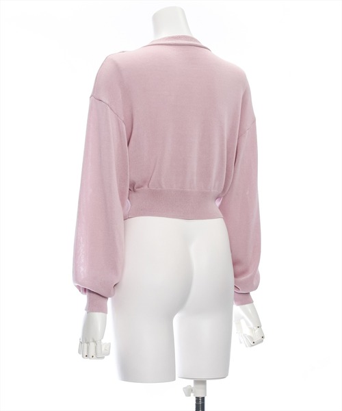 clear（クリア）の「ビジューリボン付きカーディガン [大人 カジュアル 着回し力抜群]≪再入荷≫（カーディガン/ボレロ・レディース・アイボリー/グレー/ピンク・F）」の13枚目の写真