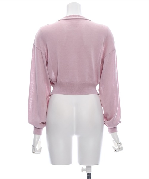 clear（クリア）の「ビジューリボン付きカーディガン [大人 カジュアル 着回し力抜群]≪再入荷≫（カーディガン/ボレロ・レディース・アイボリー/グレー/ピンク・F）」の14枚目の写真