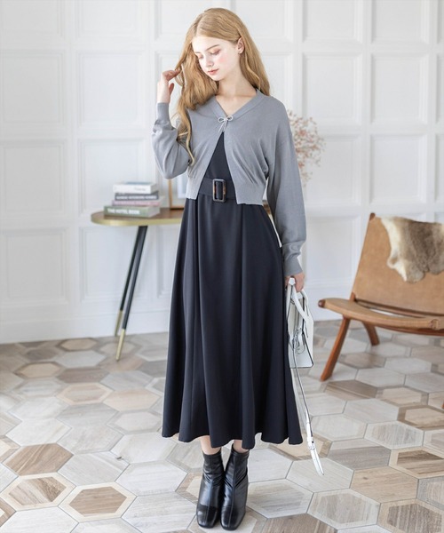 clear（クリア）の「ビジューリボン付きカーディガン [大人 カジュアル 着回し力抜群]≪再入荷≫（カーディガン/ボレロ・レディース・アイボリー/グレー/ピンク・F）」の6枚目の写真