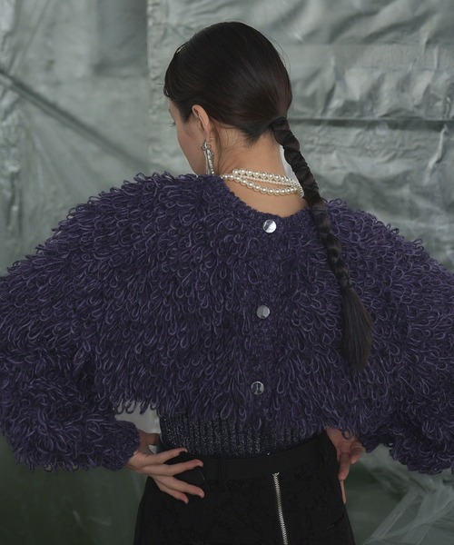 HARE（ハレ）の「2WAYループアミショートニットカーディガン(HARE)（ニット/セーター・レディース・グレー/パープル・FREE）」の15枚目の写真