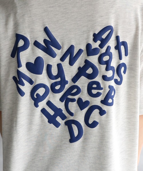 Riberry(リベリー)の「ハートロゴ発砲プリントTシャツ(Tシャツ/カットソー・レディース・チャコールグレー/オフホワイト/オートミール・FREE)」の7枚目の写真