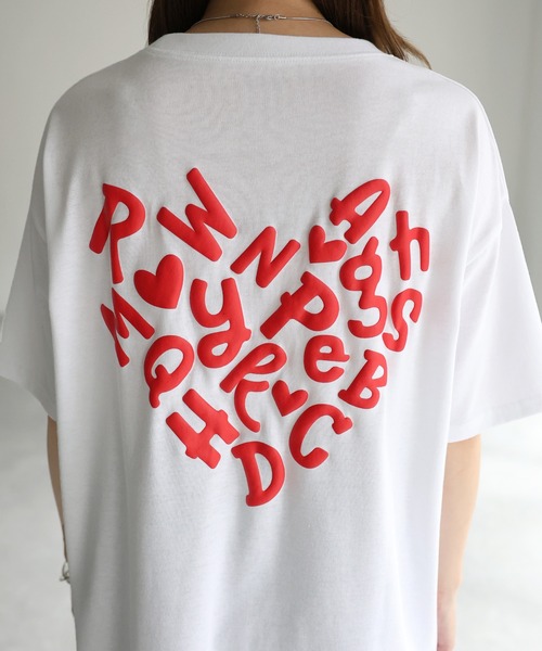 セール】バックプリントグラフィッククルーネックTシャツ（T