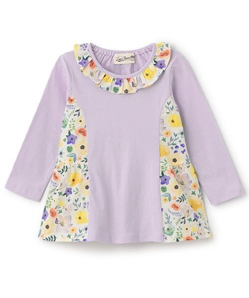 Love&Peace&Money（ラブアンドピースアンドマネー）の「【人気商品再入荷】【直営店で取り扱い無し】花柄切替えティアードチュニック（チュニック・キッズ・ラベンダー/ピンク・80ｃｍ/90cm/110cm/100cm/120cm/130cm）」の2枚目の写真