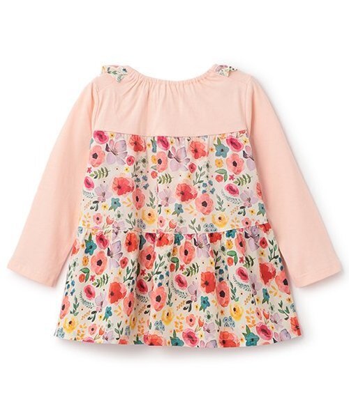 Love&Peace&Money（ラブアンドピースアンドマネー）の「【人気商品再入荷】【直営店で取り扱い無し】花柄切替えティアードチュニック（チュニック・キッズ・ラベンダー/ピンク・80ｃｍ/90cm/110cm/100cm/120cm/130cm）」の3枚目の写真