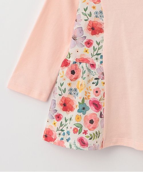 Love&Peace&Money（ラブアンドピースアンドマネー）の「【人気商品再入荷】【直営店で取り扱い無し】花柄切替えティアードチュニック（チュニック・キッズ・ラベンダー/ピンク・80ｃｍ/90cm/110cm/100cm/120cm/130cm）」の5枚目の写真