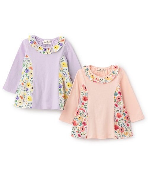 Love&Peace&Money（ラブアンドピースアンドマネー）の「【人気商品再入荷】【直営店で取り扱い無し】花柄切替えティアードチュニック（チュニック・キッズ・ラベンダー/ピンク・80ｃｍ/90cm/110cm/100cm/120cm/130cm）」の7枚目の写真