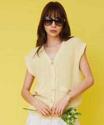 JETSET SOLO PLUS （ジェットセットソロプラス）の「MIXヤーンフレンチスリーブニット（ニット/セーター）」