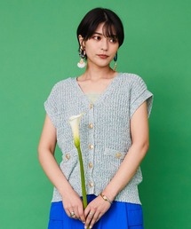 MIXヤーンフレンチスリーブニット
