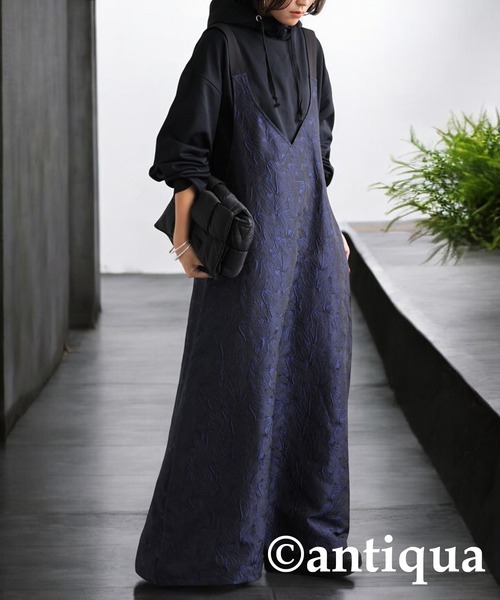 antiqua(アンティカ)の「ジャガードAラインワンピース(ワンピース・レディース・ブルー・ONESIZE)」の8枚目の写真