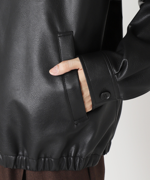 B.C STOCK（ベーセーストック）の「YDD フェイクレザー ブルゾン（ライダースジャケット・メンズ・ブラック・LARGE/MEDIUM）」の16枚目の写真