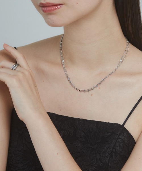 ciite' surgical stainless（シーテサージカルステンレス）の「【 金属アレルギー対応 】 2連チェーンネックレス サージカルステンレス（ネックレス・レディース・ゴールド/シルバー・FREE）」の2枚目の写真