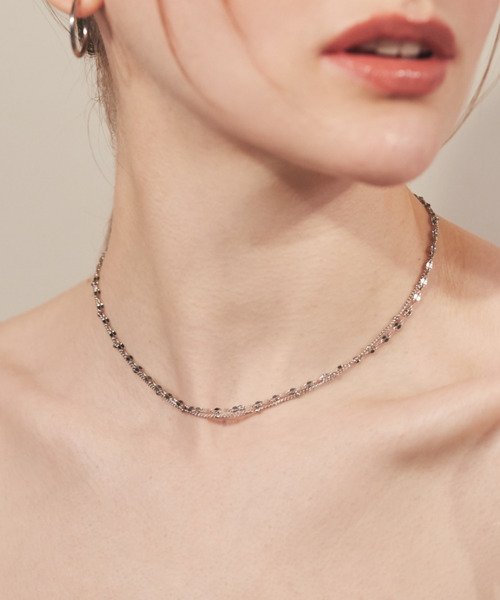 ciite' surgical stainless（シーテサージカルステンレス）の「【 金属アレルギー対応 】 2連チェーンネックレス サージカルステンレス（ネックレス・レディース・ゴールド/シルバー・FREE）」の3枚目の写真