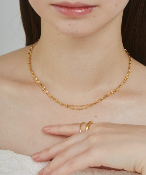 ciite' surgical stainless（シーテサージカルステンレス）の「【 金属アレルギー対応 】 2連チェーンネックレス サージカルステンレス（ネックレス・レディース・ゴールド/シルバー・FREE）」の13枚目の写真