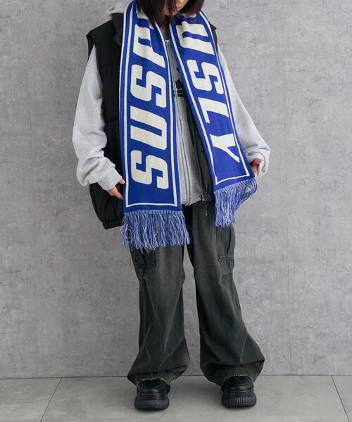 WEGO（ウィゴー）の「WEGO/ロゴマフラー（マフラー・レディース・ネイビー/ライトピンク/ダークグレー/ベージュ/レッド/ブルー・FREE）」の16枚目の写真