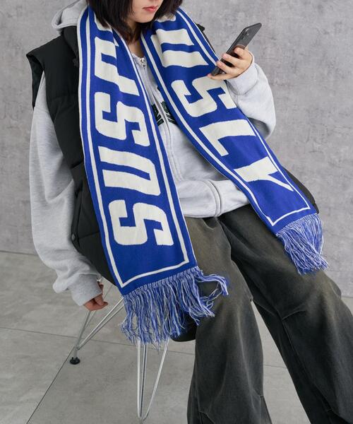 WEGO（ウィゴー）の「WEGO/ロゴマフラー（マフラー・レディース・ネイビー/ライトピンク/ダークグレー/ベージュ/レッド/ブルー・FREE）」の17枚目の写真