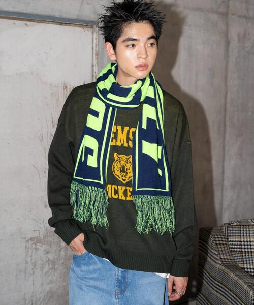 WEGO（ウィゴー）の「WEGO/ロゴマフラー（マフラー・レディース・ネイビー/ライトピンク/ダークグレー/ベージュ/レッド/ブルー・FREE）」の13枚目の写真