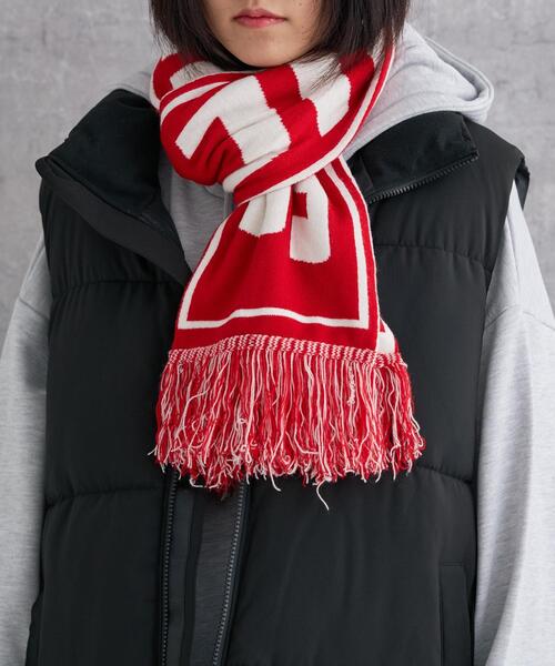 WEGO（ウィゴー）の「WEGO/ロゴマフラー（マフラー・レディース・ネイビー/ライトピンク/ダークグレー/ベージュ/レッド/ブルー・FREE）」の22枚目の写真