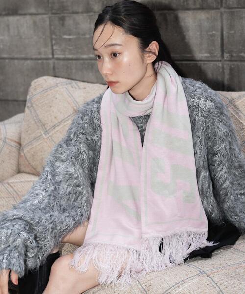 WEGO（ウィゴー）の「WEGO/ロゴマフラー（マフラー・レディース・ネイビー/ライトピンク/ダークグレー/ベージュ/レッド/ブルー・FREE）」の19枚目の写真