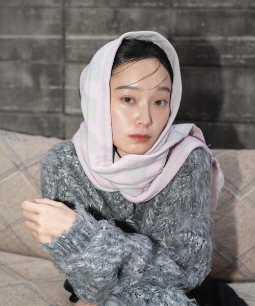 WEGO（ウィゴー）の「WEGO/ロゴマフラー（マフラー・レディース・ネイビー/ライトピンク/ダークグレー/ベージュ/レッド/ブルー・FREE）」の20枚目の写真