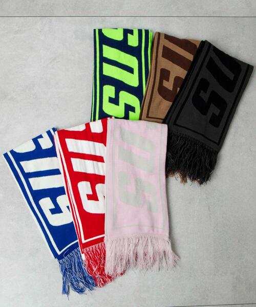 WEGO（ウィゴー）の「WEGO/ロゴマフラー（マフラー・レディース・ネイビー/ライトピンク/ダークグレー/ベージュ/レッド/ブルー・FREE）」の8枚目の写真