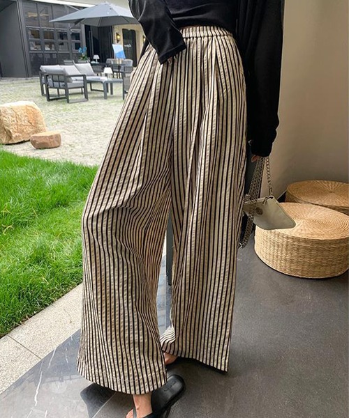 aimoha(アイモハ)の「ストライプワイドパンツ(その他パンツ・レディース・オフホワイト・MEDIUM/LARGE)」の3枚目の写真