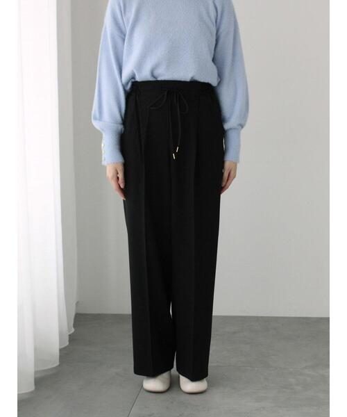 Te chichi TERRASSE（テチチテラス）の「【イージーケア/ストレッチ】タックストレートパンツ（その他パンツ・レディース・グリーン/モカ/ブラック/グレー/チャコールグレー・M/L/S）」の14枚目の写真
