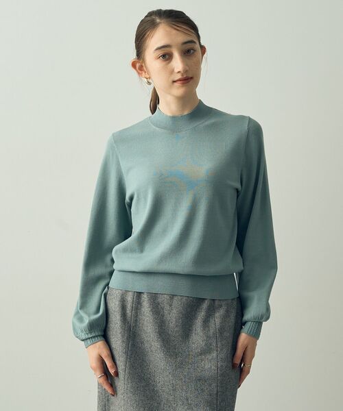 YECCA VECCA(イェッカヴェッカ)の「袖口ケーブルニット(ニット/セーター・レディース・ブラック/アイボリー/ブルーグリーン/レッド/キャメル・FREE)」の7枚目の写真