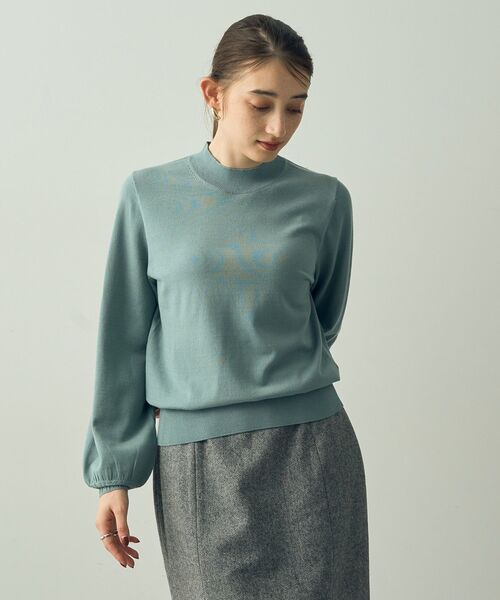 YECCA VECCA(イェッカヴェッカ)の「袖口ケーブルニット(ニット/セーター・レディース・ブラック/アイボリー/ブルーグリーン/レッド/キャメル・FREE)」の4枚目の写真