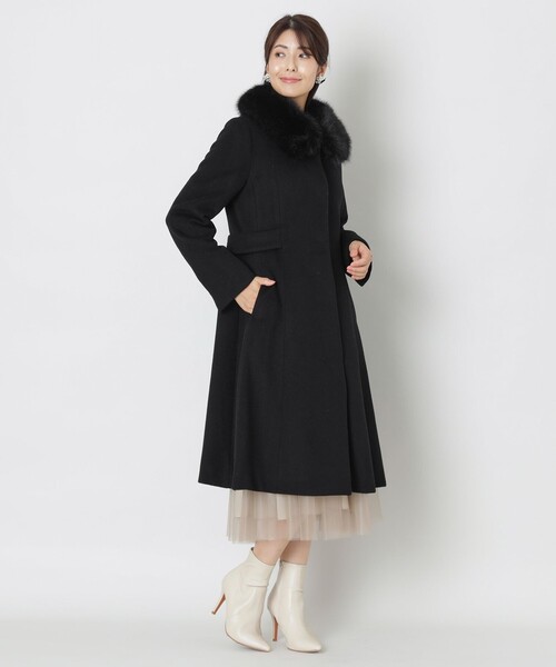 TO BE CHIC(トゥー ビー シック)の「ウールビーバー ロングコート(ステンカラーコート・レディース・ブラック・40)」の4枚目の写真