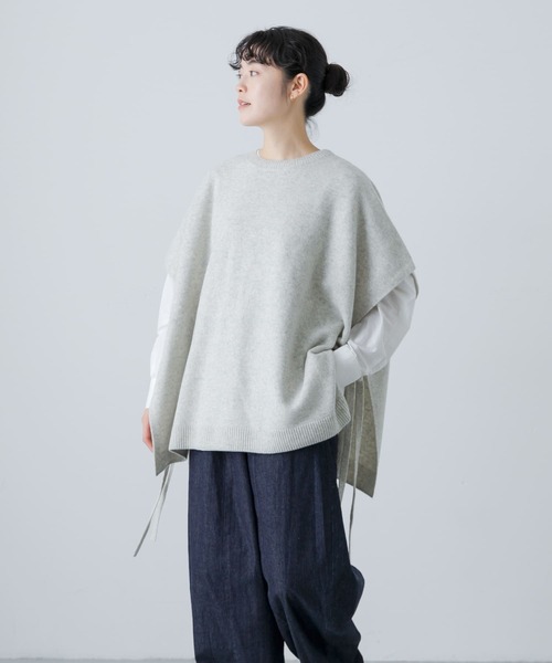 かぐれ（カグレ）の「ハミルトンワイドニットベスト（ベスト・レディース・チャコールグレー/ライトグレー・FREE）」の3枚目の写真