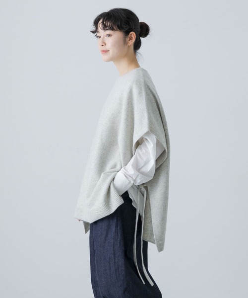 かぐれ（カグレ）の「ハミルトンワイドニットベスト（ベスト・レディース・チャコールグレー/ライトグレー・FREE）」の4枚目の写真
