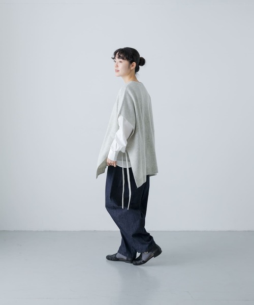 かぐれ（カグレ）の「ハミルトンワイドニットベスト（ベスト・レディース・チャコールグレー/ライトグレー・FREE）」の11枚目の写真