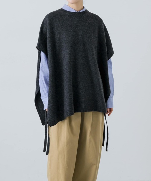 かぐれ（カグレ）の「ハミルトンワイドニットベスト（ベスト・レディース・チャコールグレー/ライトグレー・FREE）」の12枚目の写真