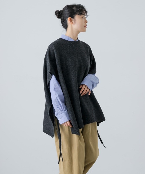かぐれ（カグレ）の「ハミルトンワイドニットベスト（ベスト・レディース・チャコールグレー/ライトグレー・FREE）」の13枚目の写真