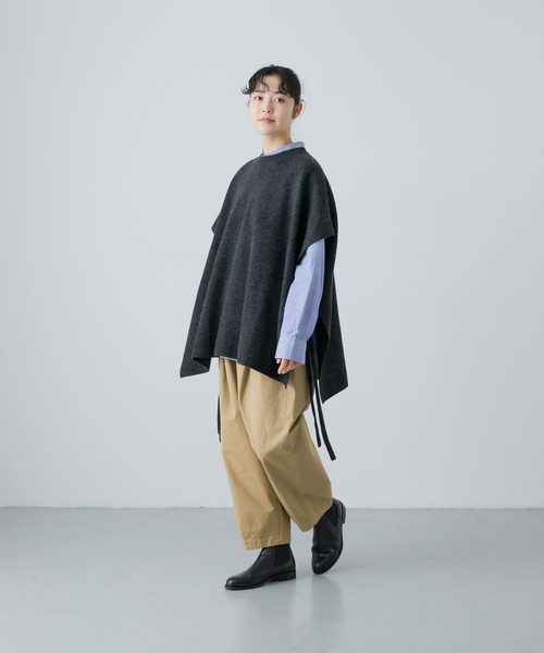 かぐれ（カグレ）の「ハミルトンワイドニットベスト（ベスト・レディース・チャコールグレー/ライトグレー・FREE）」の15枚目の写真