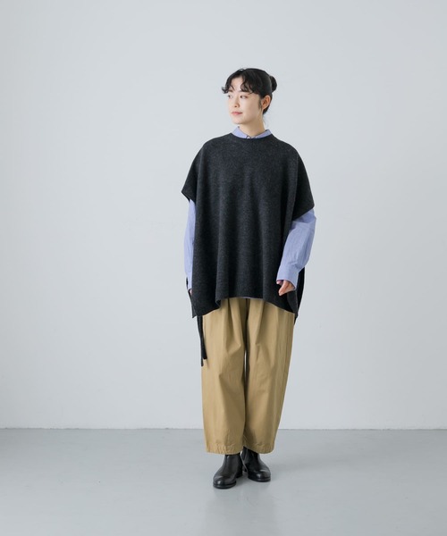 かぐれ（カグレ）の「ハミルトンワイドニットベスト（ベスト・レディース・チャコールグレー/ライトグレー・FREE）」の16枚目の写真