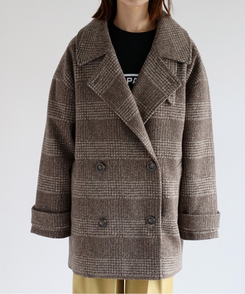 cepo(セポ)の「〈2WAY〉カットジャガードハーフコート(ステンカラーコート・レディース・ブラウン・M)」の20枚目の写真