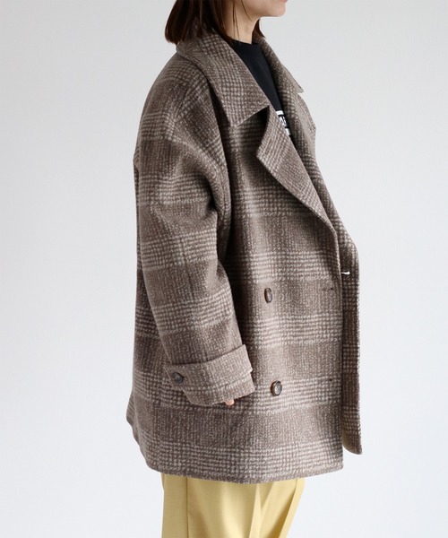 cepo(セポ)の「〈2WAY〉カットジャガードハーフコート(ステンカラーコート・レディース・ブラウン・M)」の2枚目の写真
