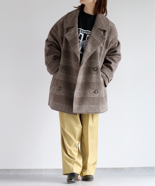 cepo(セポ)の「〈2WAY〉カットジャガードハーフコート(ステンカラーコート・レディース・ブラウン・M)」の3枚目の写真
