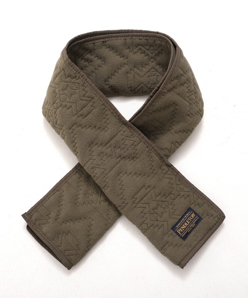 PENDLETON（ペンドルトン）の「PENDLETON ペンドルトン MOUNTAIN MAJESTY FLEECE QUILTING MUFFLER マウンテン マジェスティ フリース キルティング マフラー（マフラー・レディース・オリーブ/チャコール/ベージュ・FREE）」の3枚目の写真