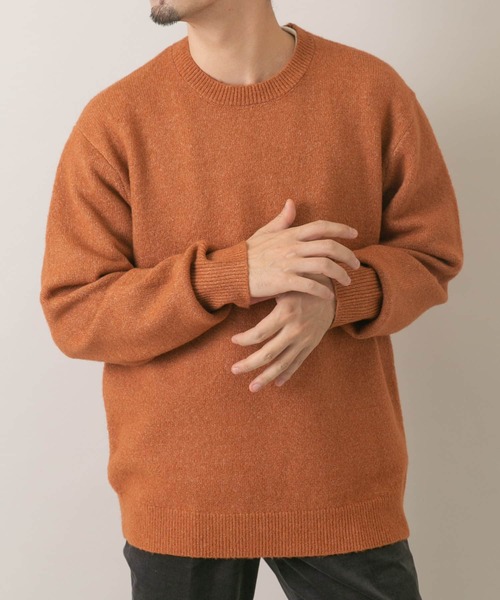 セール】『XLサイズあり』ブークレストレッチクルーニット（ニット