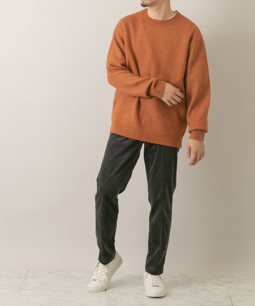 セール】『XLサイズあり』ブークレストレッチクルーニット（ニット