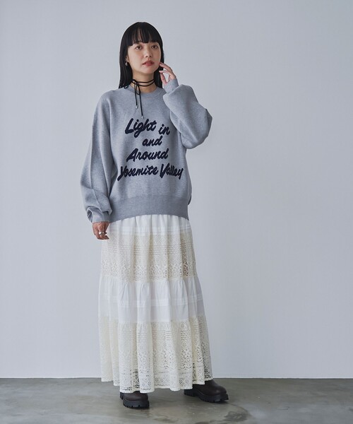 coen(コーエン)の「MARKET(マーケット)レース切替コットンギャザースカート(スカート・レディース・ブラック/オフホワイト・FREE)」の7枚目の写真