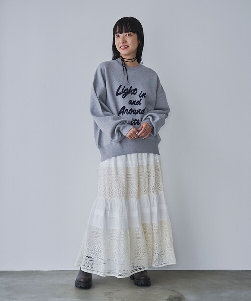 coen(コーエン)の「MARKET(マーケット)レース切替コットンギャザースカート(スカート・レディース・ブラック/オフホワイト・FREE)」の8枚目の写真