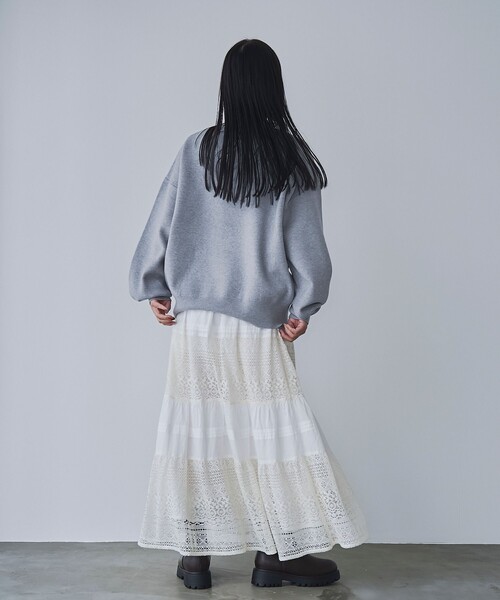 coen(コーエン)の「MARKET(マーケット)レース切替コットンギャザースカート(スカート・レディース・ブラック/オフホワイト・FREE)」の9枚目の写真