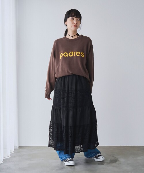 coen(コーエン)の「MARKET(マーケット)レース切替コットンギャザースカート(スカート・レディース・ブラック/オフホワイト・FREE)」の17枚目の写真