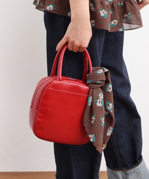 Dot＆Stripes CHILD WOMAN（ドットアンドストライプス　チャイルドウーマン）の「☆ラインフラワープリント スカラップスカーフ（バンダナ/スカーフ・レディース・レッド/ブラウン・FREE）」の11枚目の写真